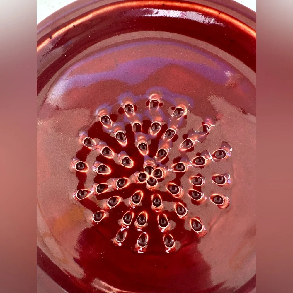 CaterGirl Red Ceramic Garlic Grater Plate
